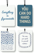 Inspirational Car Air Freshener 4 Pcs Coconut Scented, Self Care Gifts for Women Car Accessories Mirror Decor, Mental Health Hanging Air Freshener for Therapy Office Classroom Cars Books