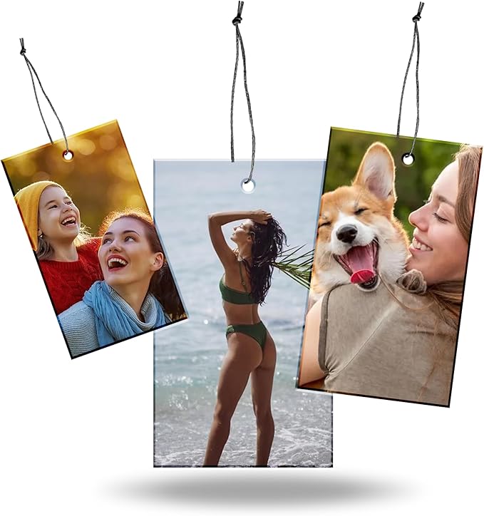Custom Air Fresheners with Picture, Personalized Air Freshener, Custom Car Freshener, Dangle It Air Freshener for Car, Air Fresheners Custom with Picture (Rectangle)