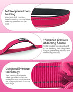 Hands Free Dog Leash & Car Seatbelt, 5.9-9.5ft Crossbody Dog Belt with Dual Soft Handles, Shock-Absorbing, 360° Clip, Reflective Design for Walking, Running, Hiking, Travel. (Rosered)