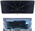 helloleiboo [2025 Upgraded] Car Windshield Sun Shade Umbrella 61"x 34" Windshield Sun Shade Foldable 5-Layer Thickened Vinyl Coating Reflective Polyester Blocks Heat & UV Rays for Large Car Truck SUV