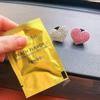 2 Pieces Bling Heart Air Vent Clips Rhinestone Car Air Freshener Clip Crystal Car Air Outlet Decorations Charm Car Inter Decor Accessories for Girls Women