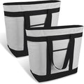 mosago 2PK Insulated Grocery Tote Bags, Large 39L Reusable Cooler Bags with Zipper, Leak-Resistant Thermal Shopping Bag for Food Delivery, Beach, Travel, Picnic & Camping, Collapsible