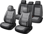 Car Seat Covers Full Set Custom fit for Chevy Cruze 2011-2019 - Luxurious Faux Leather with Lumbar Support, Breathable, Anti-Skid, Durable & Comfortable (Black&Gray,Full Set)