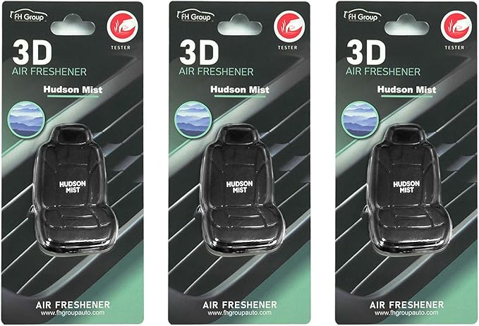 FH Group Air Freshener Vent Clips, Mini Car Seat Covers Design, (Hudson Mist Scent)-3PK