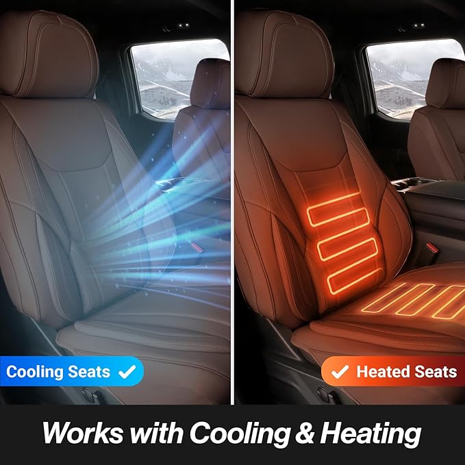 Coverland Custom Fit Car Seat Covers for SUV Compatible with [Raider, Outlander, Pathfinder, Captur, RAV4] Premium Waterproof Non-Slip Interior Seat Protector [Front Dark Brown - Size Chart A26]