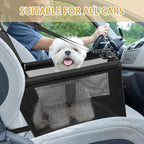 PetsHome Dog Car Seat Foldable Dog Car Booster Seat Waterproof Breathable Oxford Travel Bag for Small to Medium Dogs, Puppies, and Pets-Pure Black