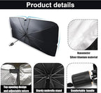 Car Windshield Sun Shade Umbrella, Reflective Sunshade for Front Window Blocks UV Rays Heat Keep Vehicle Cool, Foldable Shade Front Windshield Car Accessories Interior (55x31 Inches)