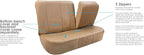 FH-PU002-1010 Classic Exquisite Leather Bench Seat Covers, Split Bench, Solid Beige color