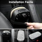 SAVORI Bling Car Armrest Cover Diamond Rhinestone Auto Center Console Cover Protector Arm Rest Cushion Pads Universal Bling Car Accessories for Women Girl Cute Vehicle Interior Decor (White)