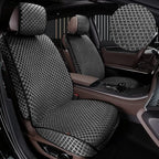 Luxury Full Coverage Car Seat Covers, Premium Breathable 3D Diamond Pattern Fabric, All-Season Automotive Interior Seat Protectors, Universal Fit for Sedan SUV Truck (2 Fronts Black)