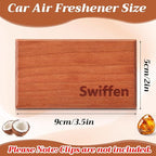 2 Pcs Wood Car Air Freshener Starter Refill Kit Car Odor Eliminator, Scent Deodorizer Vehicle Scent Diffuser for Cabin, Truck & Suv Visor Clip, No Clip Included(Amber, Coconut)
