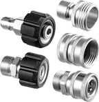 Twinkle Star Pressure Washer Adapter Set, Stainless Steel Quick Disconnect Kit, M22 14 mm Quick Connect Swivel to 3/8'' Quick Connect Fittings, 3/4" to Quick Release 9 Sets