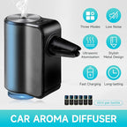 Featwell Car Air Freshener, Air Freshener Diffuser Three Adjustable Modes, Aromatherapy Machine Rechargeable (Grey)