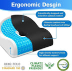 Seat Cushion Office Chair Cushion for Back & Tailbone & Sciatica Pain Relief, Black Memory Foam Desk Chair Cushion Pressure Relief Seat for Long Sitting Car Drivers, Office Worker