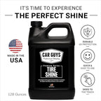 CAR GUYS Tire Shine Spray 1 Gallon Refill - The Perfect Deep Black Shine - Long Lasting Car Tire Dressing - No Sling & Dry to Touch - Sprayer Not Included