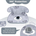 Piddle Pad - Car Seat Potty Training Protector- Waterproof Car Seat Liner with Anti-Slip Backing, Machine Washable Cover for Baby Toddler Carseat, Stroller (Gray, 2PC)