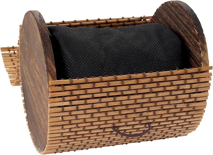 BambooMN Granulated Bamboo Charcoal Odor Absorber Bag in Decorative 4" Brown Cylinder, 2 Sets