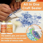 Crafts Sealer Gloss Matte Finish, 400ml All Purpose Craft Glue, Varnish, and Finish, All in One Craft Glue for Wood, Paper, Acrylic Paints, Ceramics, Fabrics, Clay