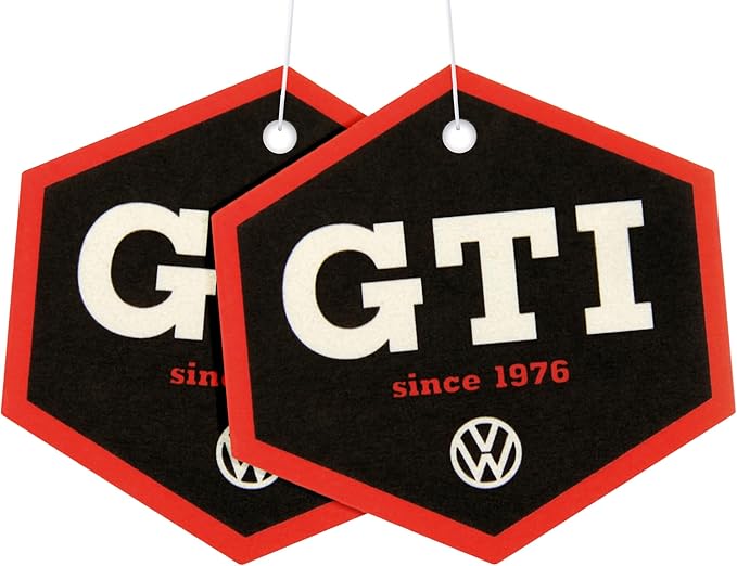 BRISA VW Collection Volkswagen Air Freshener, Room Freshener, Deodorizer for Cars GTI Motif (Coconut/Red & Black/Set of 2)