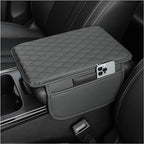 Upgraded Center Console Cover, Microfiber Leather Armrest Cover Cushion With 2 Storage Bags, Universal Car Armrest Storage Box Interior Accessories for Most Vehicles (Gray)