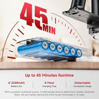 Cordless Stick Vacuum Cleaner, 40Kpa Powerful Suction Vacuum Cleaner with LED Headlight, Detachable Battery, 8-in-1 Lightweight Handheld Vacuums for Pet Hair Carpet and Hardwood Floor, Red
