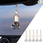 5PCS Hanging Car Air Freshener, Auto Interior Decoration 8 ml Oil Diffuser Perfume Aromatherapy Pendant Empty Glass Bottle, Fragrance Ornament with Vent Clip Wooden Cap and Rope (Heart)