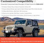 Coverado JK Seat Covers for Jeep Wrangler, Leather Front Seat Covers for Automotive Truck Wrangler Seat Covers Custom Fit for 2008-2012 Jeep Wrangler 2-Door/4-Door, Full Coverage Seat Cushion(Gray)