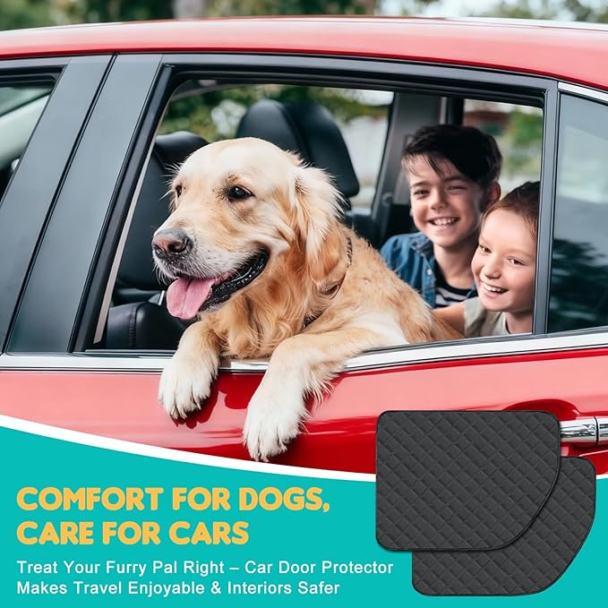 Dog Car Door Protector, 2 Pack Oversized Thickened Door Protectors for Dogs and Pets, Scratch-Resistant, Waterproof, Stain-Resistant Door Covers for Car/SUV/Truck, Universal Size