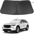 Windshield Sun Shade Custom Fit for 2024 2025 2026 Mazda CX90 CX-90 Accessories Foldable Sunshade Sun Blocker Protect Car from Sun Rays & Heat Damage Keep Car Cooler