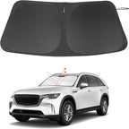 Windshield Sun Shade Custom Fit for 2024 2025 2026 Mazda CX90 CX-90 Accessories Foldable Sunshade Sun Blocker Protect Car from Sun Rays & Heat Damage Keep Car Cooler