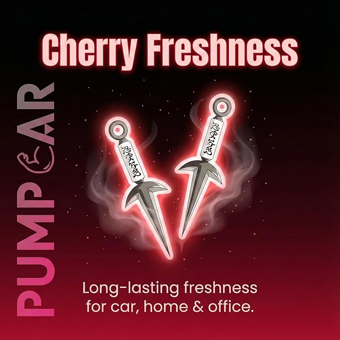 PumpCar 2 pieces Ninja Kunai double-sided hanging Japanese anime cherry-scented One Piece car air freshener Cool for rearview mirror Car Interior Accessories Household Gifts