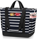 HUANLANG Soft Cooler Bag Insulated for Travel,Large Insulated Grocery Bags with Zippered Top,PEVA Collapsible Food Delivery Cooler Bag for Beach, Travel, Picnics