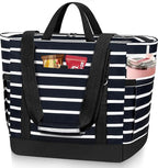 HUANLANG Soft Cooler Bag Insulated for Travel,Large Insulated Grocery Bags with Zippered Top,PEVA Collapsible Food Delivery Cooler Bag for Beach, Travel, Picnics