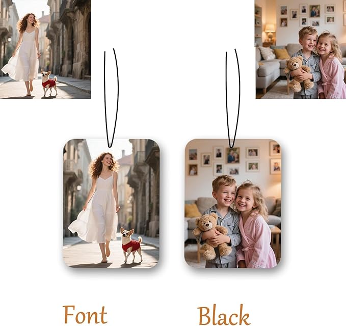 Custom Air fresheners with Picture,Personalized Air Freshener for Car,Cute Hanging Car Air Fresheners for Women,Double-sided Photo Printing Hanging Car Scents 30 scents available