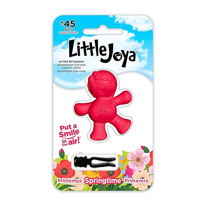 Little Joya 96034-6PK Springtime Car Air Freshener Vent Clip Provides Long-Lasting Freshness in a Compact Design, Fights Odors for up to 45 Days, Cute Car Odor Eliminator, Non-Toxic, Pack of 6