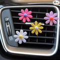 4 Pieces Daisy Flower Air Vent Clips, Cute Colorful Car Air Freshener Clip & Diffuser, Boho SUV Outlet Vent Decorations, Charm Car Inter Decor Accessories for Girls Women