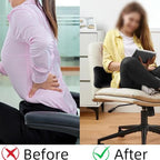 Inflatable Lumbar Support Pillow for Car Seat, Office Chair Bed, Home Use, with Air Pump Airbag Waist Brace Lumbar Traction Belt Back Support Cushion for Reducing Lower Back Pain