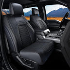 Coverado Wrangler JK Seat Covers, Waterproof Leather Car Front Seat Cover for Truck Pickup, Full Coverage Car Seat Cushion Protector Custom Fit for 2008-2012 Jeep Wrangler 2-Door/4-Door(Black)