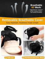 Adjustable Car Seat Lumbar Support Pillow Dual Straps Memory Foam Lower Back Waist Support Cushion with Convex Point Design Removable Cover for Vehicle SUVs Driving Travel Accessories Office Chair