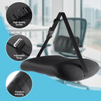 Lumbar Support Pillow for Car Seat and Office Chair, Memory Foam Back Cushion with Breathable Cover and Adjustable Straps for Driving, Ergonomic Orthopedic Back Rest Lower Back Support, Black