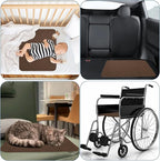 Waterproof Chair Pads for Incontinence, 4 Pack Reusable Seat Protector Pads 18" x 16", Absorbent Wheelchair Pad Covers, Washable Chair Pads for Adults, Kids & Pets - Brown