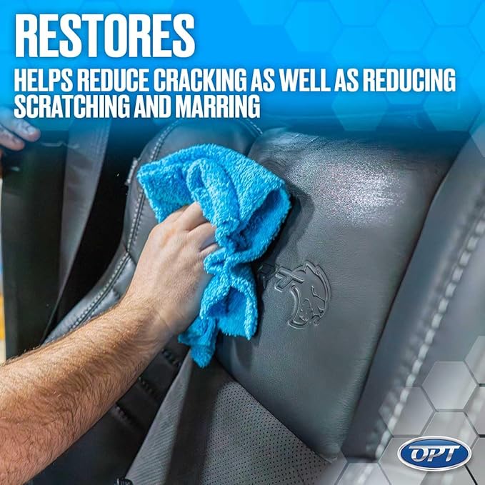 Optimum Protectant Plus Automotive Interior Protectant - Patented UV Protection, Cleans, Restores, Protects Leather, Vinyl & Plastic (17 Oz)