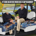 Biyejit Golf Cart Seat Covers with 4 Pockets Golf Cart Seat Towel Blanket Fits 2-Seat Golf Carts, Golf Cart Accessories