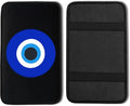 Blue Evil Eye Vehicle Center Console Armrest Cover Pad,Evil Eye Car Accessories Soft Middle Console Cushion Pad,Auto Arm Rest Mat Decor Blue Eyes Gifts for Women Men Dad for Most Vehicle SUV Truck