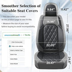 Coverado Car Seat Covers Front Seats, Waterproof Seat Covers, Faux Leather Car Seat Covers 2 Pack, Universal Car Seat Protector Front Seat Cover Fit for Most Cars Trucks SUV- Gray&Black