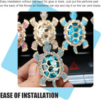 2 PCS Sea Turtles Car Air Fresheners Vent Clips, Cute Sea Turtles Decor Ocean Themed, Glamorous Turtle Car Accessories for Women, Refillable Interior Decoration Outlet Diffuser (Blue)