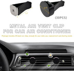 30 PCS Car Metal Air Vent Clips, Auto Perfume Air Outlet Clips Replacement, Air Freshener Clips with Plastic Slot Suitable for Most Vehicle, Universal Car Accessories