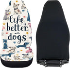 BIGCARJOB Cute Dogs Car Seat Covers Set for Front Only Car Interior Seat Rugs 2 Pcs Car Accessories Auto Front Seat Protector Set for Women