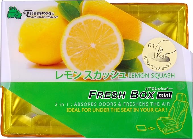 9 Packs TreeFrog FRESH BOX MINI (aka Xtreme Fresh Mini) Lemon Squash Scent Premium JDM Air Freshener