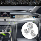 Ziciner 2PCS Bling Heart Car Air Vent Clips Charms, Heart Shaped Crystal Car Air Freshener Vent Clips, Rhinestone Air Conditioning Outlet Clip, Vehicle Decor Accessories for Women Girls (Blue)